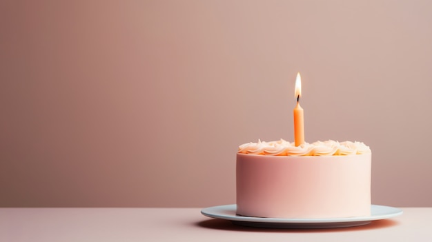 Free photo delicious birthday cake with candle