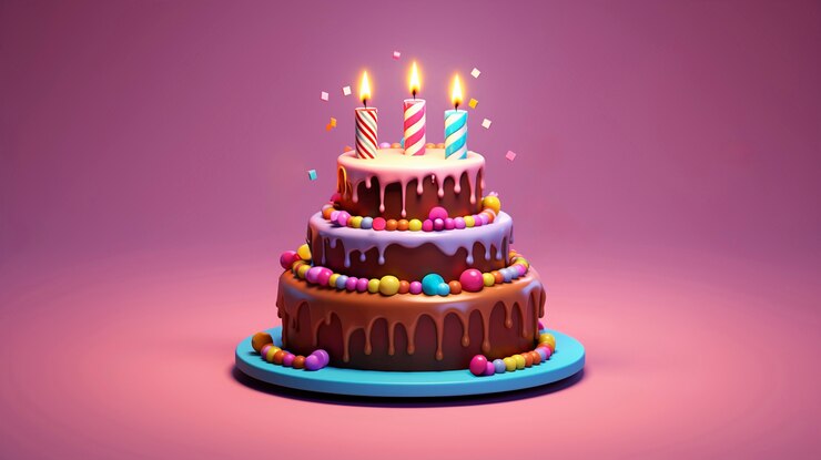 Free Photo delicious birthday cake with candles