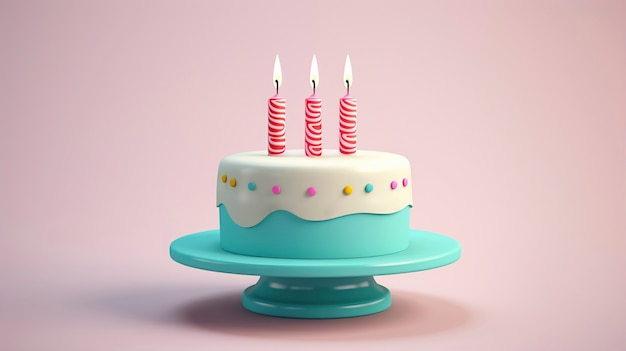 Free photo delicious birthday cake with pink background