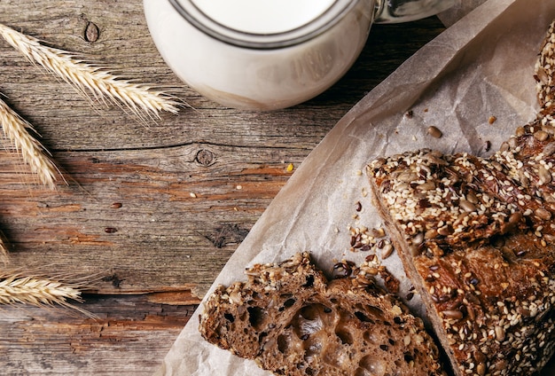 Delicious bread with milk