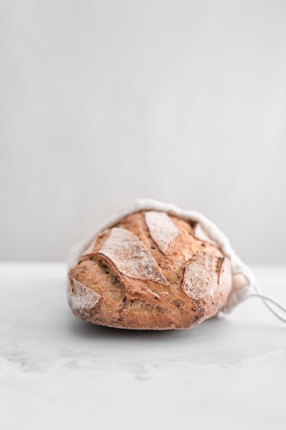 Delicious bread with white background