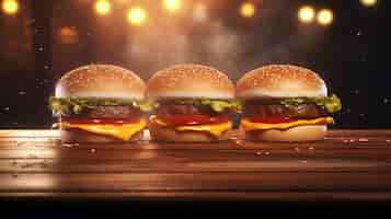 Foto gratuita hamburger delizioso all'interno