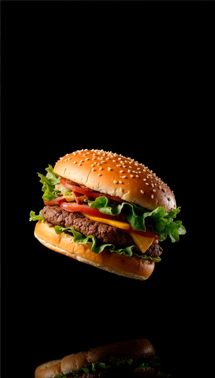 Бесплатный Фотография вкусный бургер в студии.