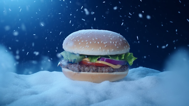 Free Photo delicious burger with snow