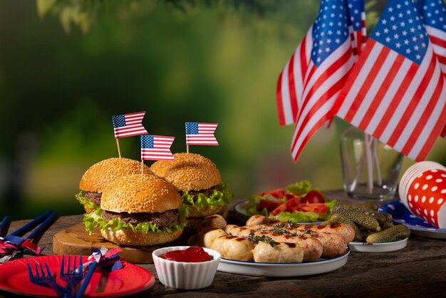 Delicious burgers for the us labor day