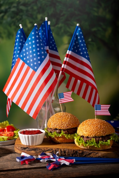 Delicious burgers for the us labor day