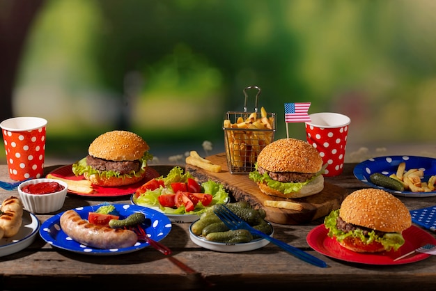 Delicious burgers for the us labor day