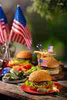 Free photo delicious burgers for the us labor day