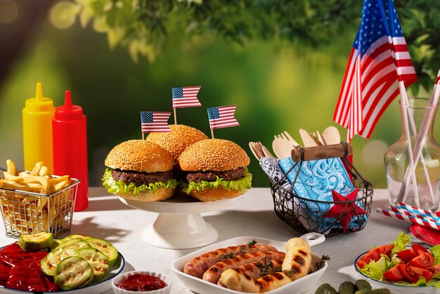 Delicious burgers for the us labor day