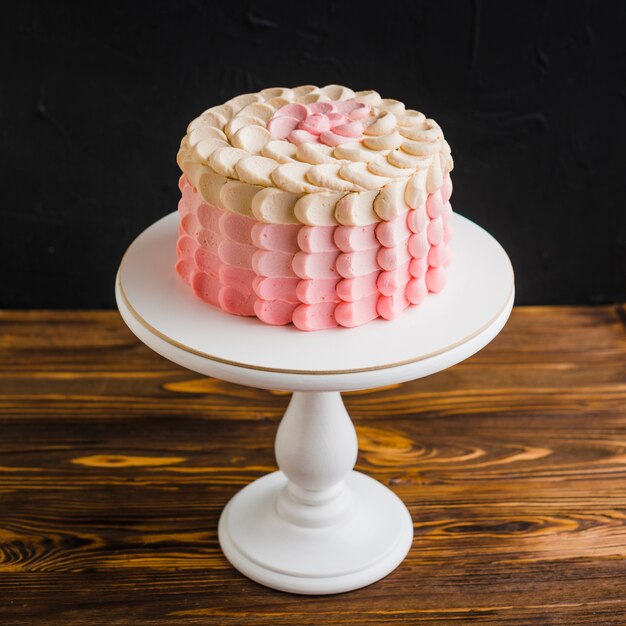 Delicious cake on cakestand