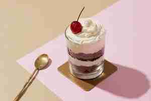 Free photo delicious cake in a glass arrangement