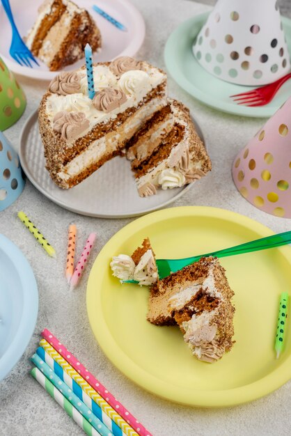 ハイアングルプレートのおいしいケーキ