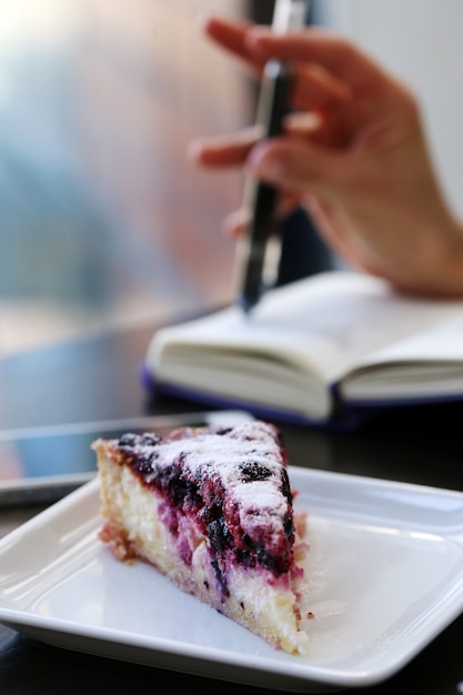 Delicious cake on the table