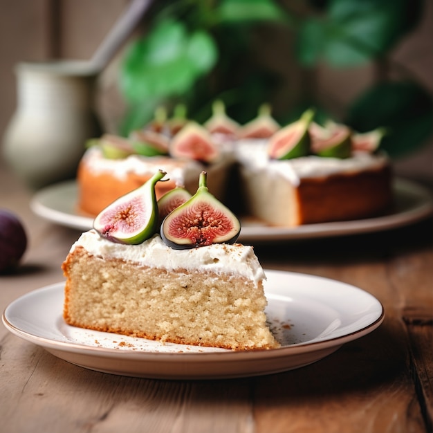 Free photo delicious cake with figs