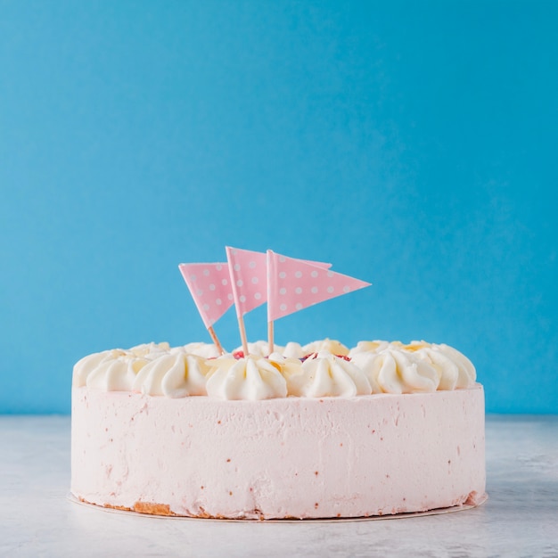 Delicious cake with flags