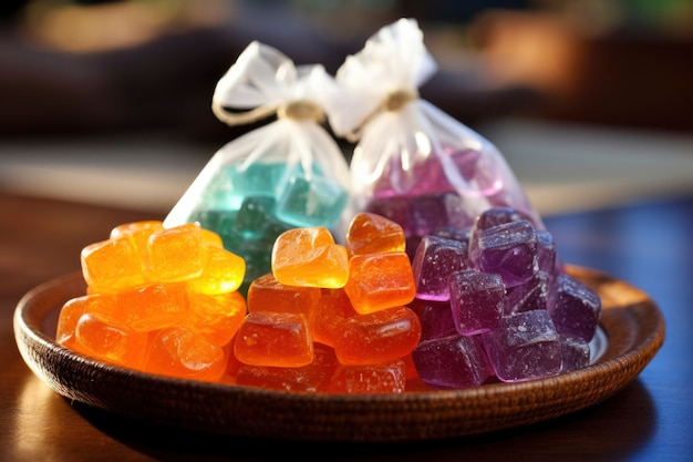 Delicious candy in bowl