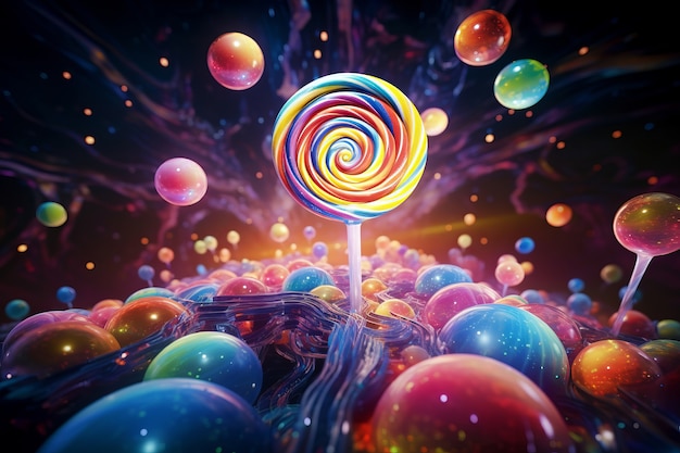 Free photo delicious candy dynamic background