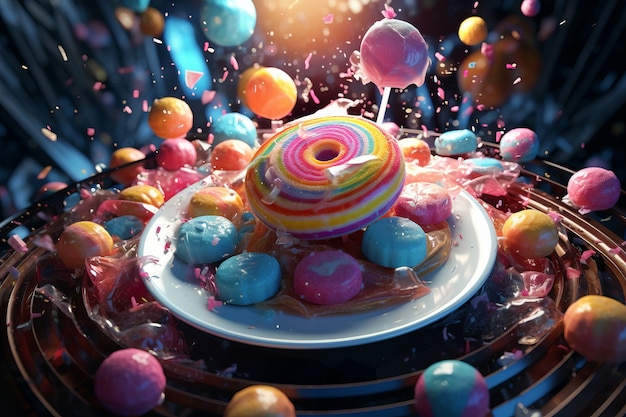 Foto gratuita sfondo dinamico di caramelle deliziose