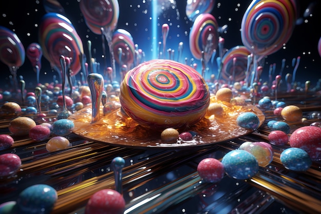 Free photo delicious candy dynamic background
