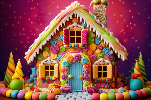 Delicious candy house fairytale concept