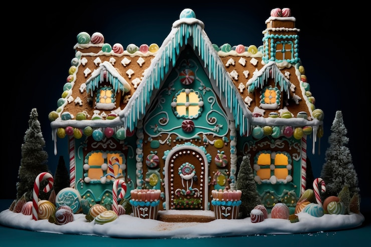 Free Photo delicious candy house fairytale concept