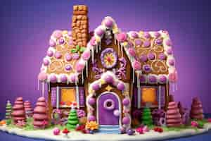 Free photo delicious candy house fairytale concept