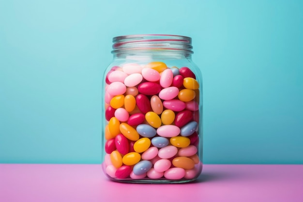 Delicious candy  in jar