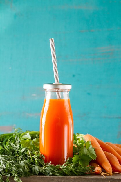 Delicious carrot smoothie with parsley