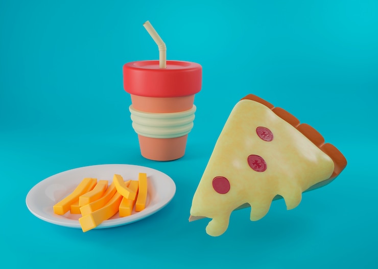 Free Photo delicious cartoon style fast food