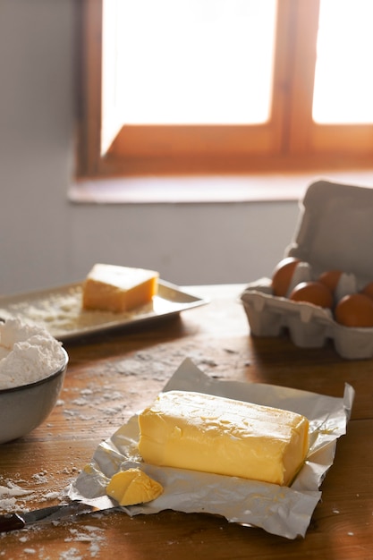 Delicious cheese bread making assortment