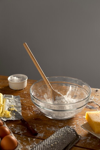 Delicious cheese bread making assortment