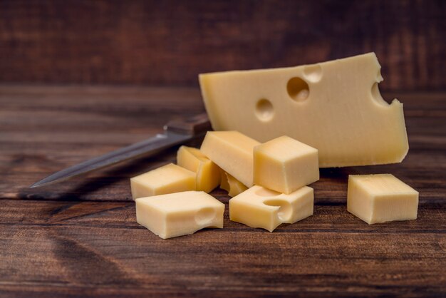 Delicious cheese selection on the table