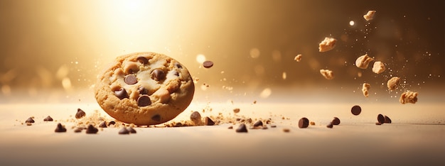 Free photo delicious chocolate chip cookie