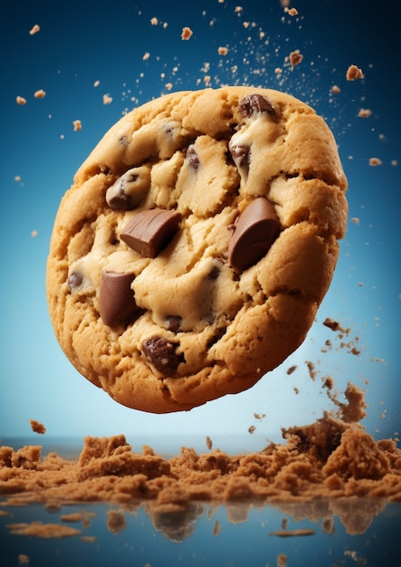 Free photo delicious chocolate chip cookie