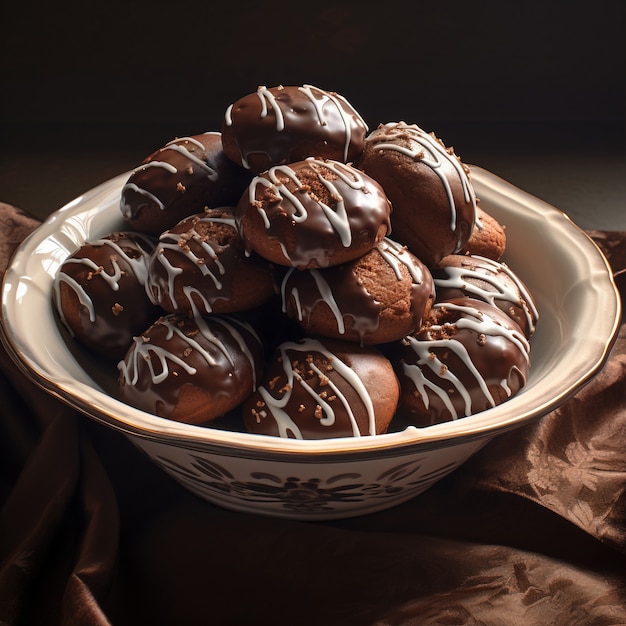 Free photo delicious chocolate cookies arrangement