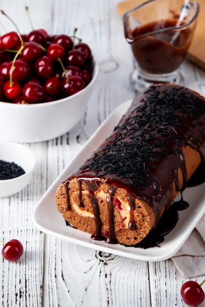 Un delizioso arredamento di rotoli di cioccolato.