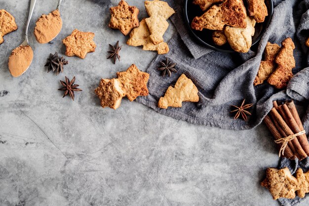 Delicious christmas cookies concept