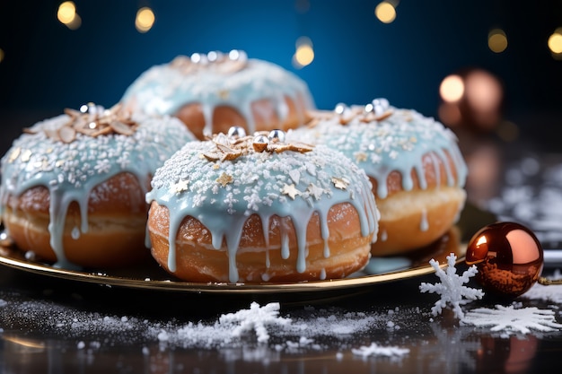 Foto gratuita un delizioso arrangiamento di finger food natalizio.