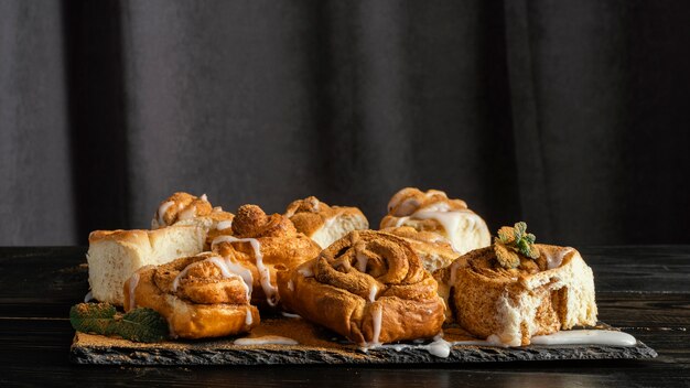 Delicious cinnamon rolls assortment