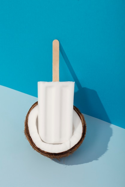 Delicious coconut ice cream pop stickles