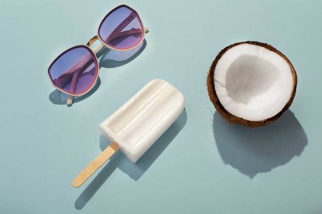 Delicious coconut ice cream pop stickles