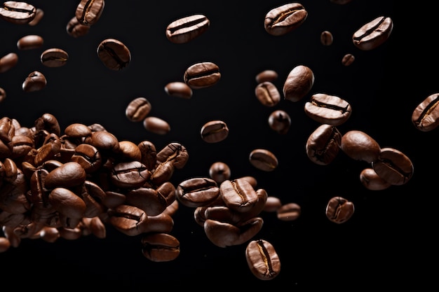 Бесплатное фото Вкусная композиция из кофейных зерен
