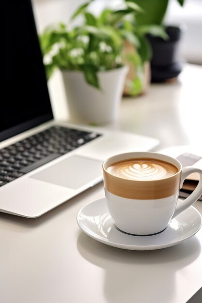 Delicious coffee cup indoors