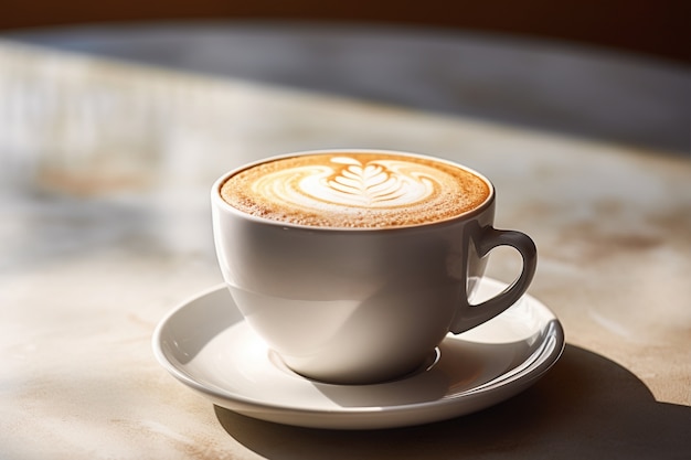 Foto gratuita deliziosa tazza di caffè al chiuso