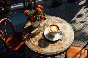 Foto gratuita deliziosa tazza di caffè al chiuso