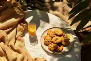 Free photo delicious cookies arrangement