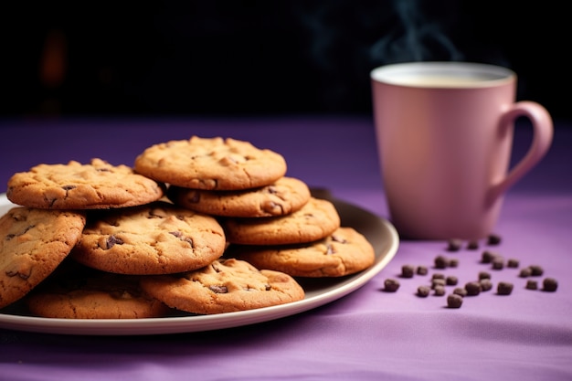 Free photo delicious cookies and coffee cup