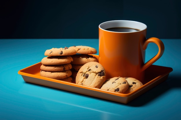 Free photo delicious cookies and coffee cup