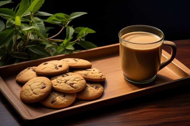 Delicious cookies and coffee cup