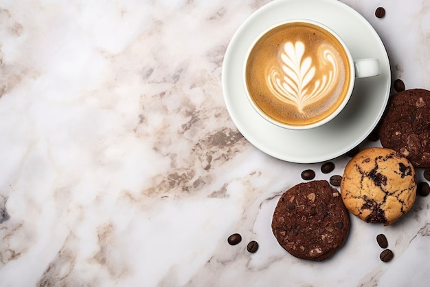 Free photo delicious cookies and coffee cup